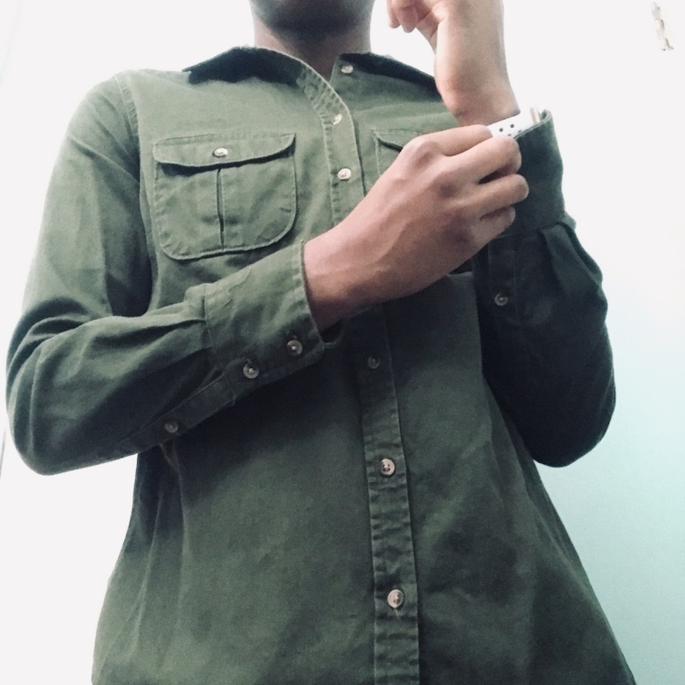 Merona Olive Green Button Up.